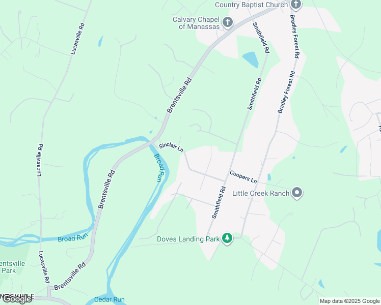 map of restaurants, bars, coffee shops, grocery stores, and more near 11819 Sinclair Lane in Manassas