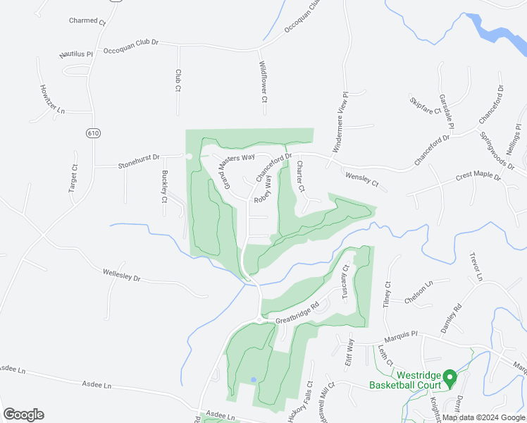map of restaurants, bars, coffee shops, grocery stores, and more near 4608 Ryecliff Court in Woodbridge