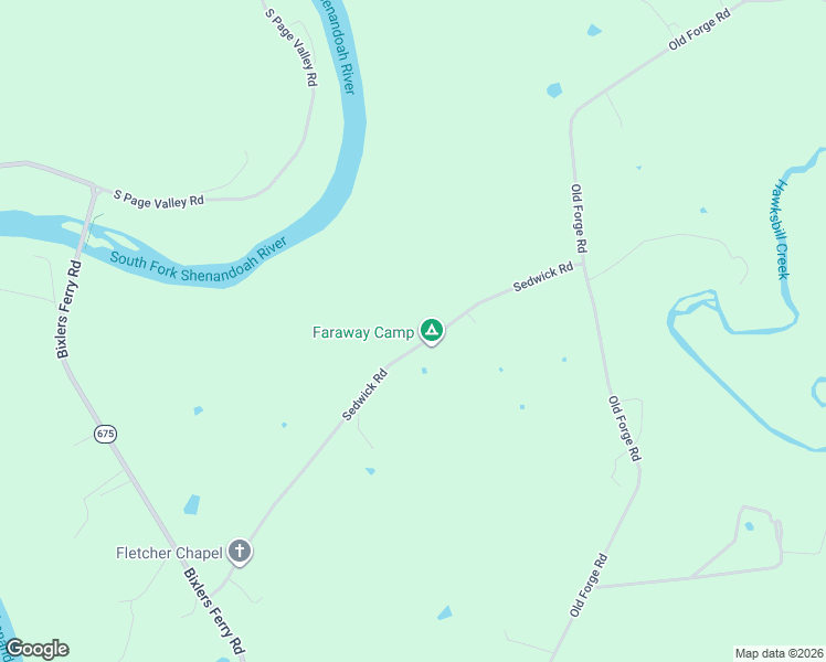 map of restaurants, bars, coffee shops, grocery stores, and more near 723 Sedwick Road in Luray