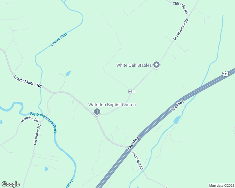 map of restaurants, bars, coffee shops, grocery stores, and more near 9472 Old Waterloo Road in Warrenton