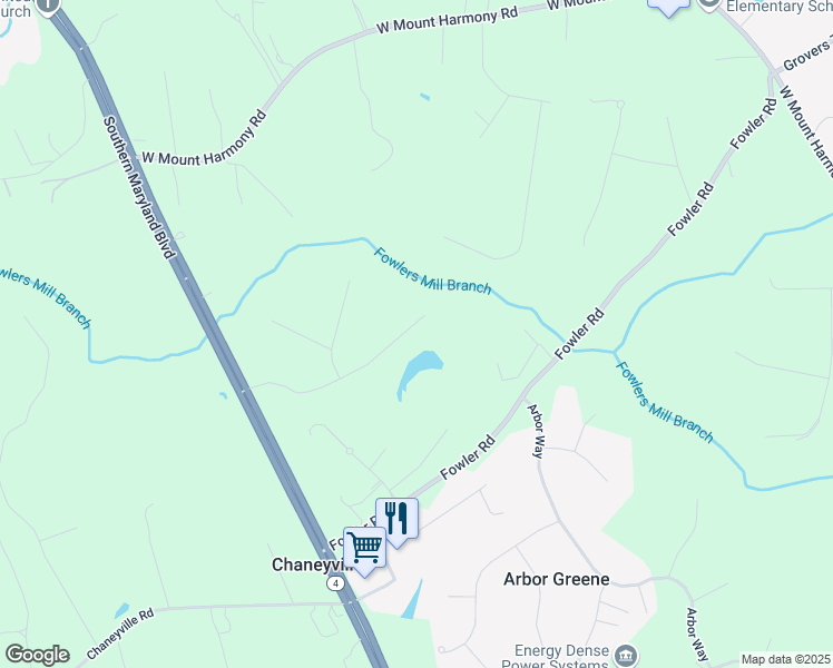 map of restaurants, bars, coffee shops, grocery stores, and more near 1820 Bright Lane in Owings