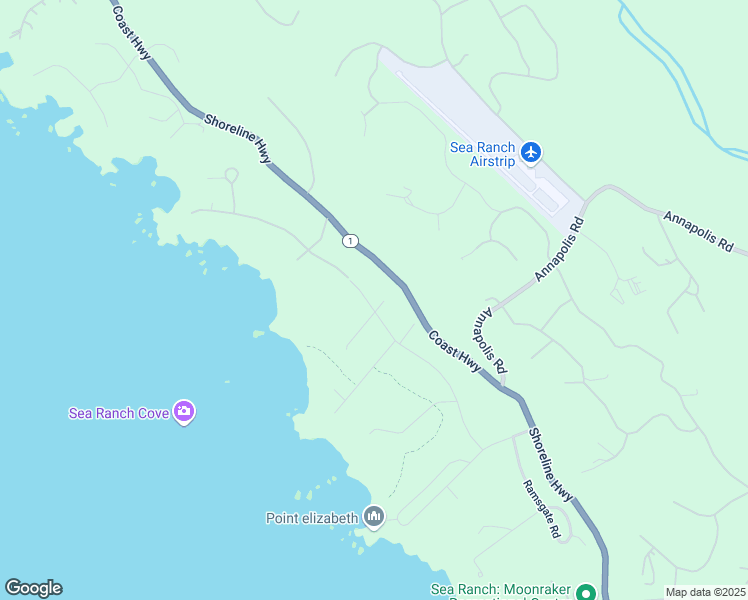 map of restaurants, bars, coffee shops, grocery stores, and more near 59 Clippers Reach in Sea Ranch