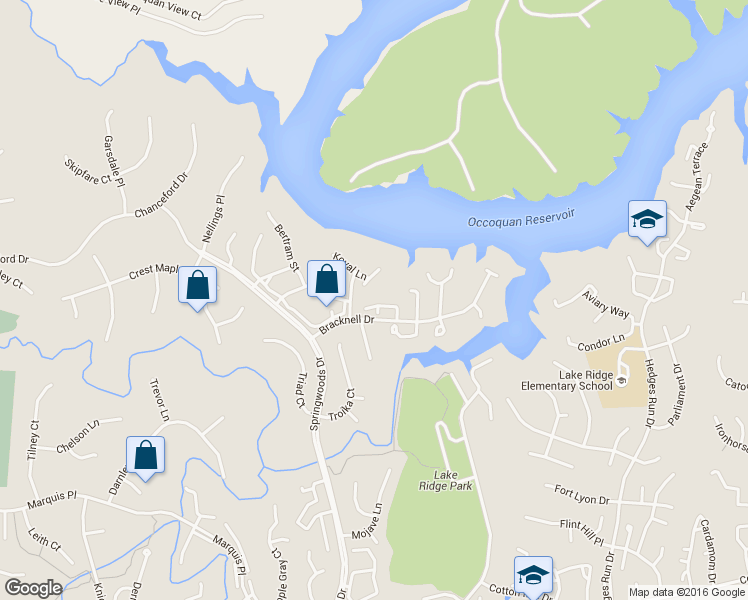 map of restaurants, bars, coffee shops, grocery stores, and more near 3786 Tonbridge Place in Woodbridge