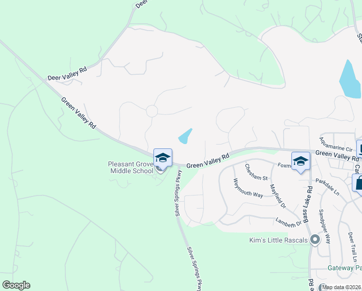 map of restaurants, bars, coffee shops, grocery stores, and more near 2525 Green Valley Road in Rescue