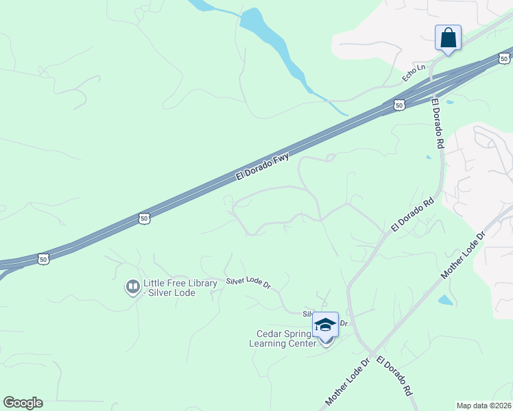 map of restaurants, bars, coffee shops, grocery stores, and more near 4040 Strickland Mine Road in Placerville