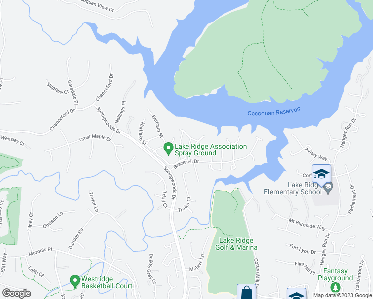 map of restaurants, bars, coffee shops, grocery stores, and more near 11761 Tolson Place in Woodbridge