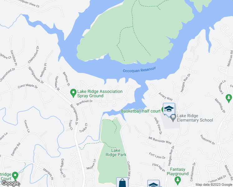 map of restaurants, bars, coffee shops, grocery stores, and more near 11739 Batley Place in Woodbridge