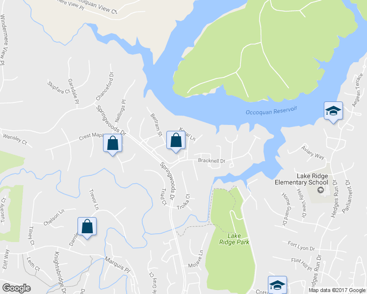 map of restaurants, bars, coffee shops, grocery stores, and more near 11757 Tolson Place in Woodbridge
