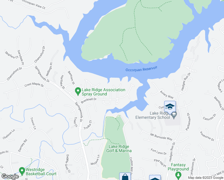 map of restaurants, bars, coffee shops, grocery stores, and more near 11743 Barrows Lane in Woodbridge