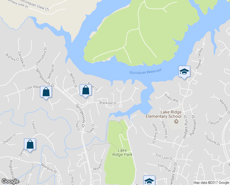 map of restaurants, bars, coffee shops, grocery stores, and more near 11741 Barrows Lane in Woodbridge