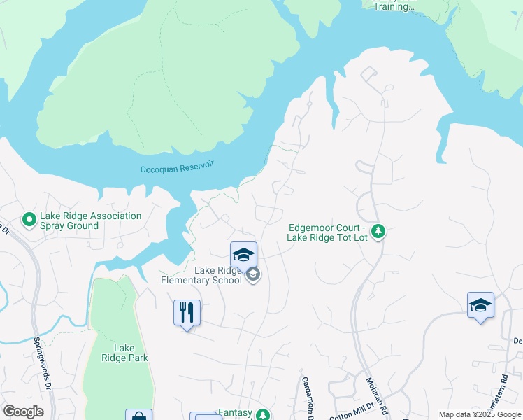 map of restaurants, bars, coffee shops, grocery stores, and more near 11711 Critton Circle in Woodbridge