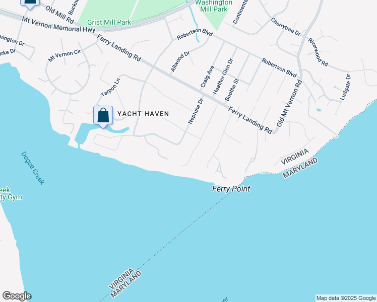 map of restaurants, bars, coffee shops, grocery stores, and more near 9422 Ferry Landing Court in Alexandria