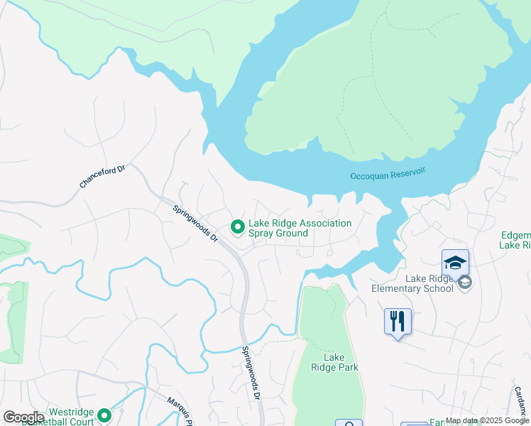map of restaurants, bars, coffee shops, grocery stores, and more near 11600 Amara Place in Woodbridge