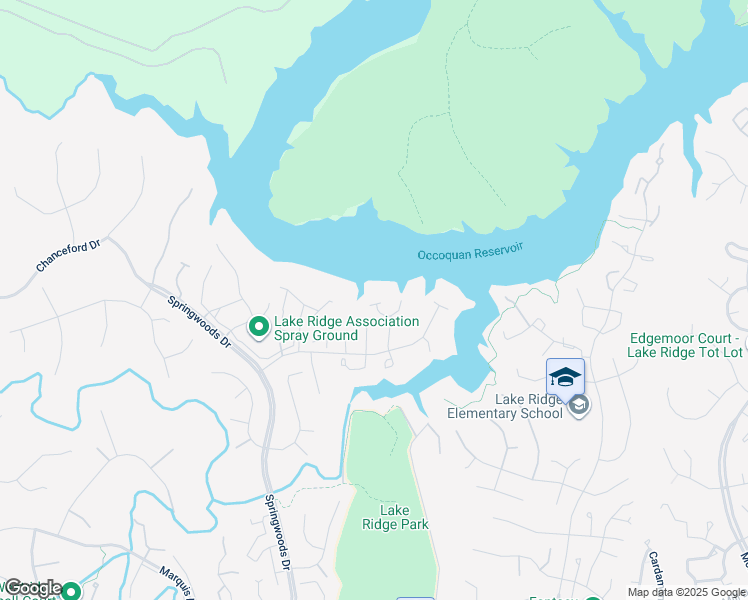 map of restaurants, bars, coffee shops, grocery stores, and more near 3706 La Harve Place in Woodbridge