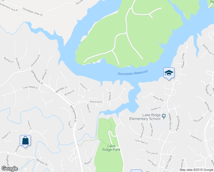 map of restaurants, bars, coffee shops, grocery stores, and more near 3700 La Harve Place in Woodbridge