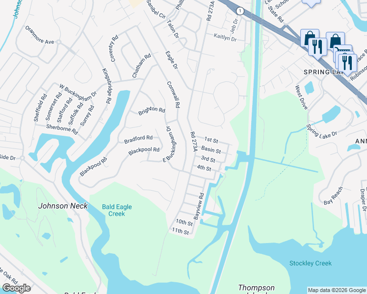 map of restaurants, bars, coffee shops, grocery stores, and more near 149 Cornwall Road in Rehoboth Beach