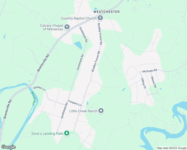 map of restaurants, bars, coffee shops, grocery stores, and more near 11713 Bradley Forest Road in Manassas
