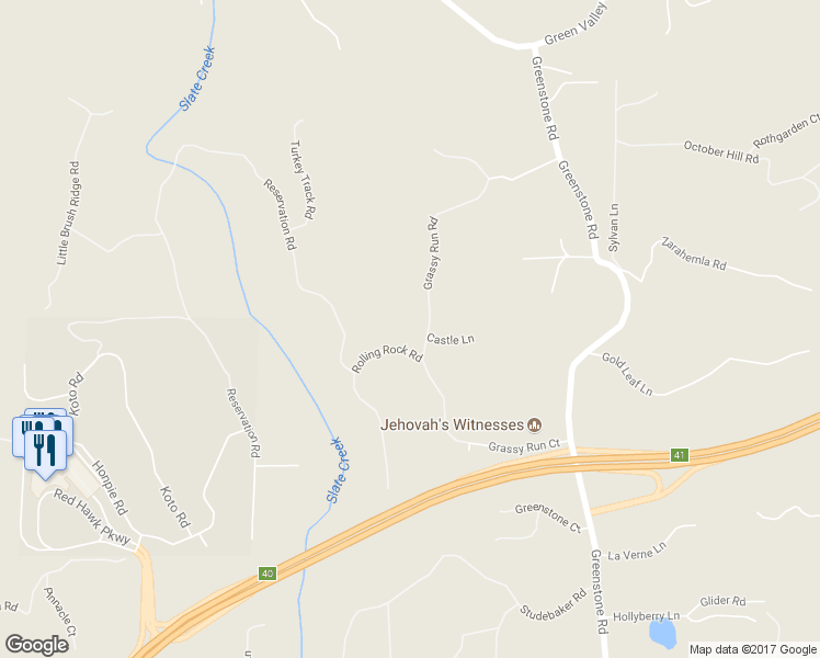 map of restaurants, bars, coffee shops, grocery stores, and more near 5441 Rolling Rock Road in Placerville