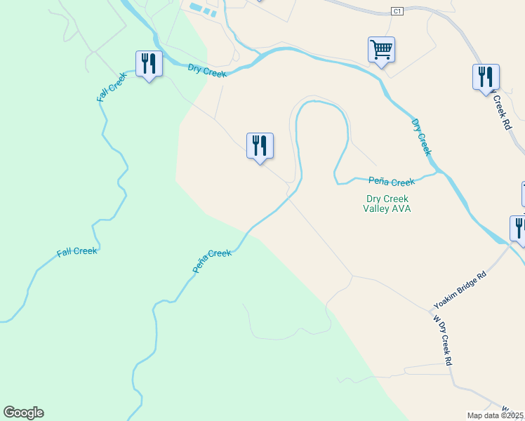 map of restaurants, bars, coffee shops, grocery stores, and more near 9203 West Dry Creek Road in Healdsburg