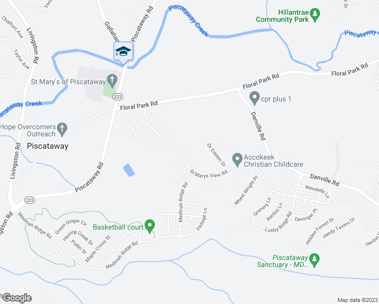 map of restaurants, bars, coffee shops, grocery stores, and more near 13800 Stroh Court in Accokeek