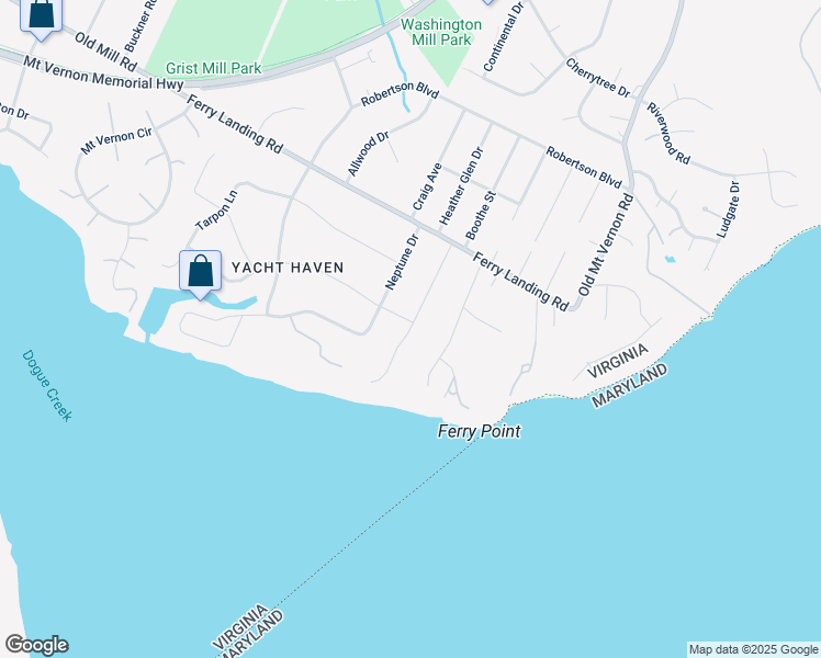 map of restaurants, bars, coffee shops, grocery stores, and more near 9422 Ferry Landing Court in Alexandria