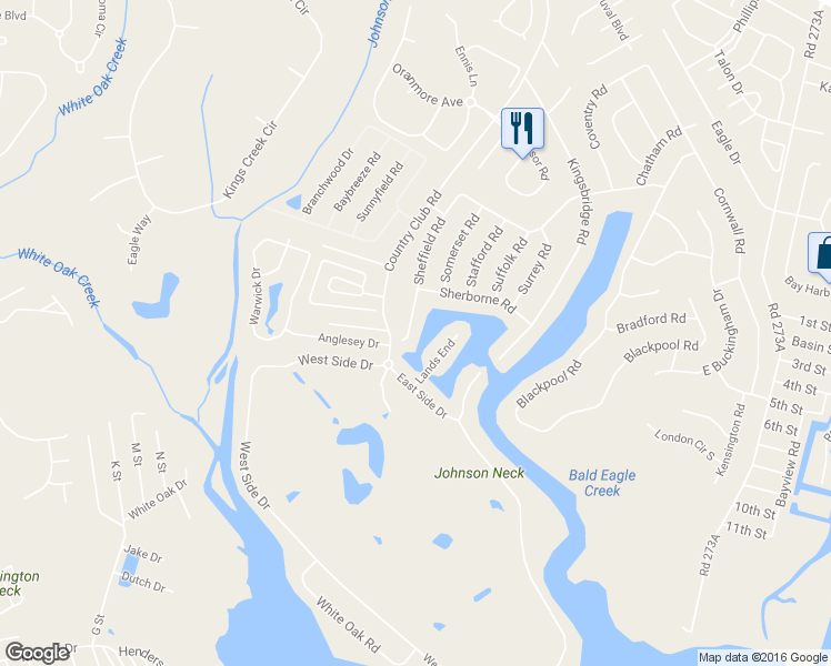 map of restaurants, bars, coffee shops, grocery stores, and more near 27 Sheffield Road in Rehoboth Beach