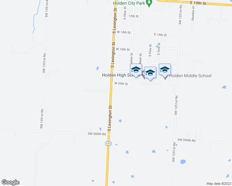 map of restaurants, bars, coffee shops, grocery stores, and more near 2005 South Lexington Street in Holden