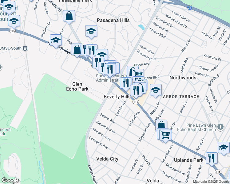 map of restaurants, bars, coffee shops, grocery stores, and more near in Beverly Hills