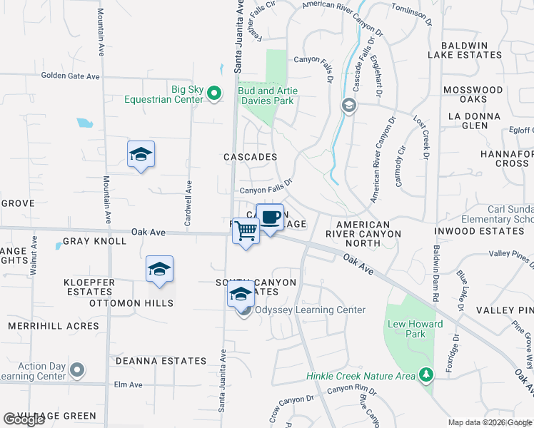 map of restaurants, bars, coffee shops, grocery stores, and more near 319 Marsalla Drive in Folsom