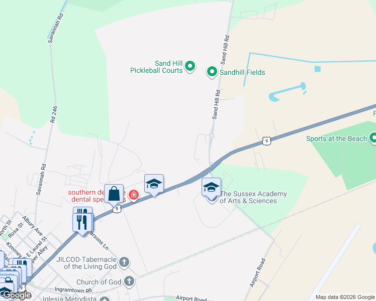 map of restaurants, bars, coffee shops, grocery stores, and more near 1121 Clark Dr in Georgetown