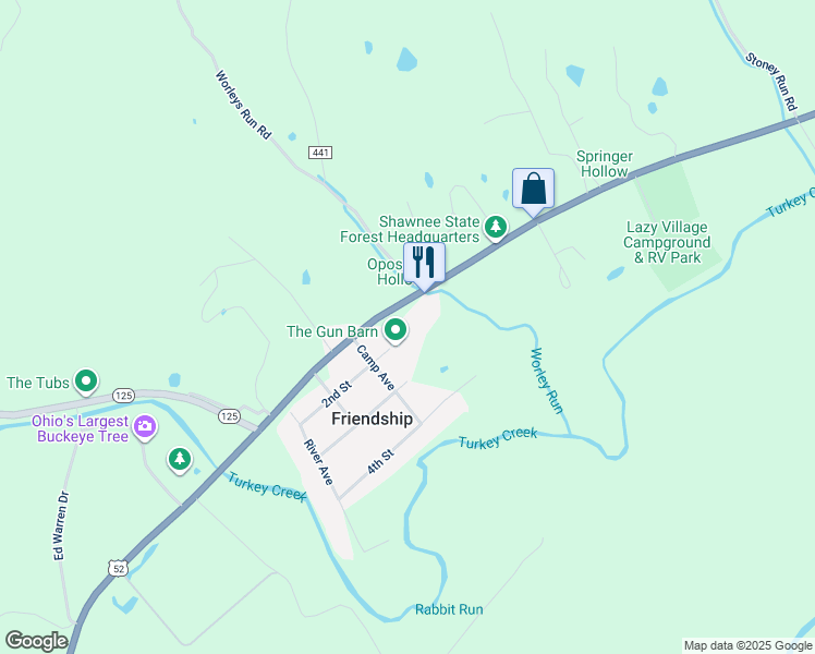 map of restaurants, bars, coffee shops, grocery stores, and more near 12986 U.S. 52 in West Portsmouth