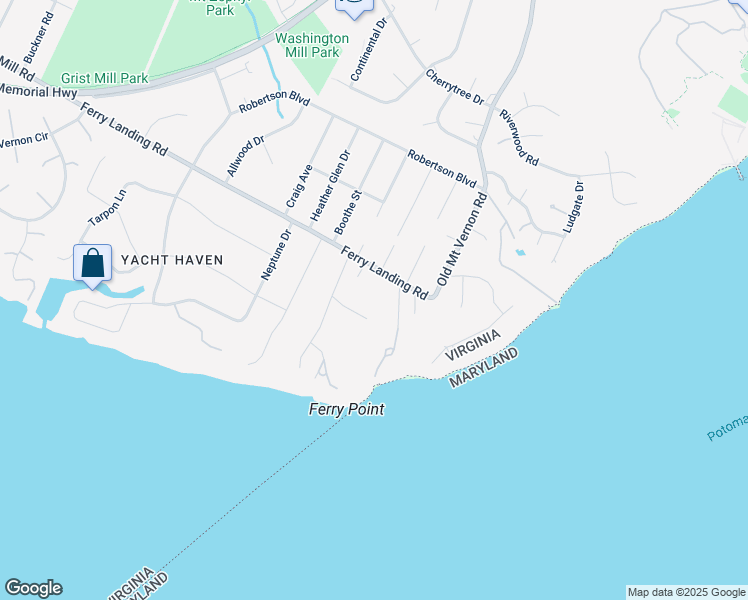map of restaurants, bars, coffee shops, grocery stores, and more near 9512 Ferry Hall Court in Alexandria