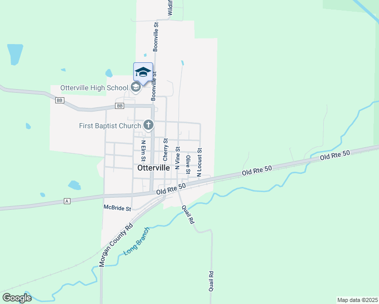 map of restaurants, bars, coffee shops, grocery stores, and more near 300-498 E Marion St in Otterville