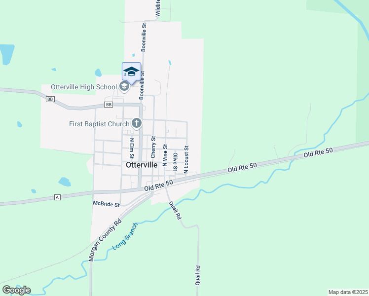 map of restaurants, bars, coffee shops, grocery stores, and more near 300-498 E Marion St in Otterville