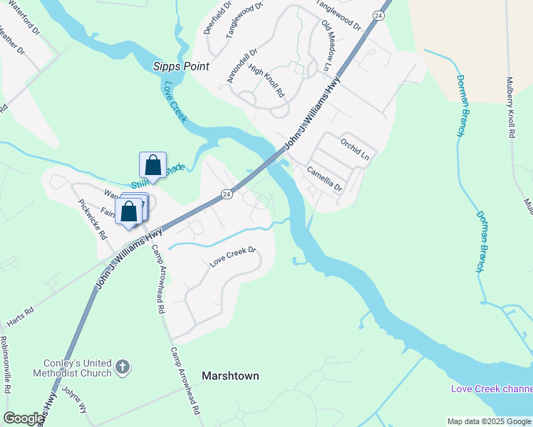 map of restaurants, bars, coffee shops, grocery stores, and more near 110 Skiff Alley in Lewes