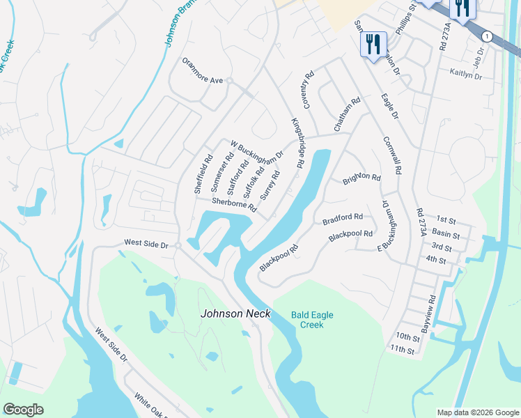 map of restaurants, bars, coffee shops, grocery stores, and more near 15 Surrey Road in Rehoboth Beach