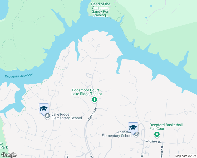 map of restaurants, bars, coffee shops, grocery stores, and more near 11580 Overleigh Drive in Woodbridge