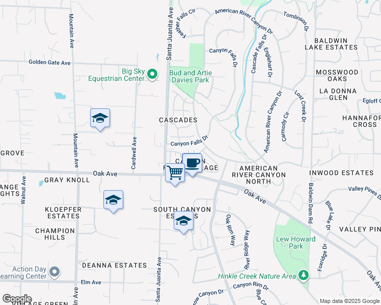 map of restaurants, bars, coffee shops, grocery stores, and more near 299 Caples Drive in Folsom