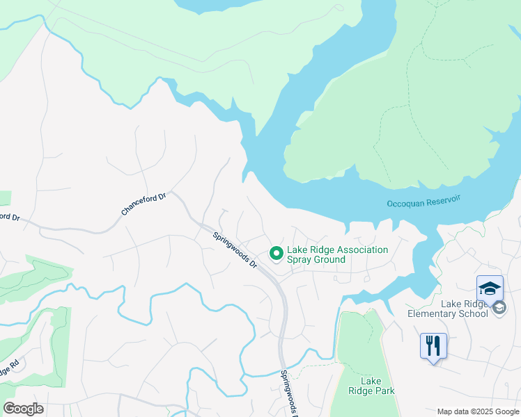 map of restaurants, bars, coffee shops, grocery stores, and more near 11527 Bertram Street in Woodbridge
