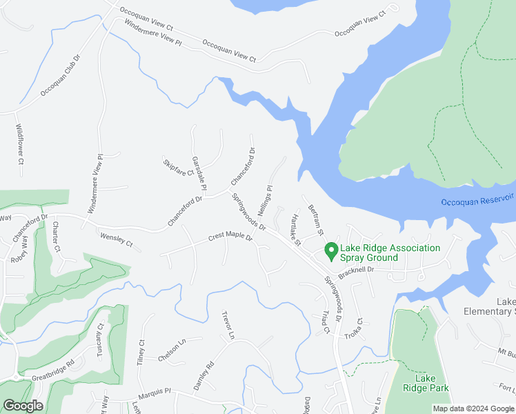 map of restaurants, bars, coffee shops, grocery stores, and more near 11636 Nellings Place in Woodbridge