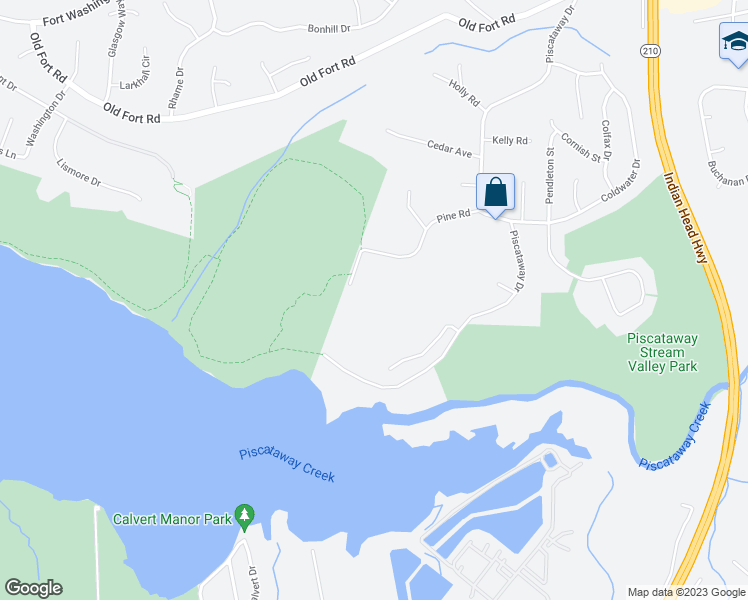 map of restaurants, bars, coffee shops, grocery stores, and more near 301 Pine Road in Fort Washington