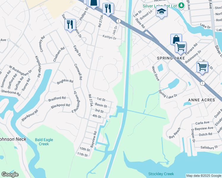 map of restaurants, bars, coffee shops, grocery stores, and more near 37568 Bay Harbor Drive in Rehoboth Beach