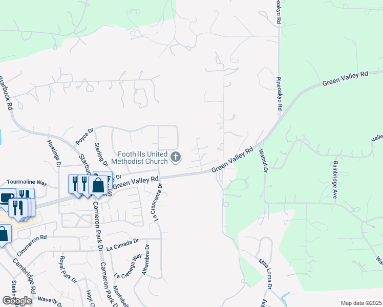 map of restaurants, bars, coffee shops, grocery stores, and more near 2700 Melodye Lane in Rescue