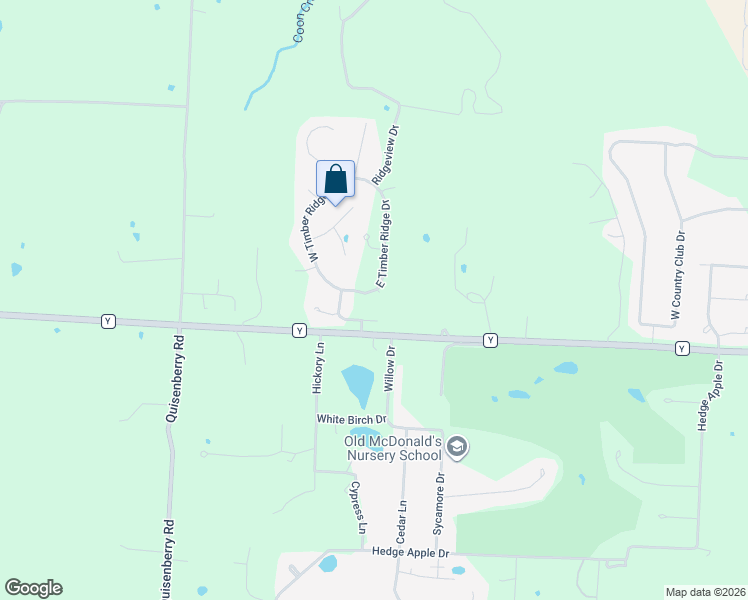 map of restaurants, bars, coffee shops, grocery stores, and more near 1415 Timber Ridge Drive in Sedalia