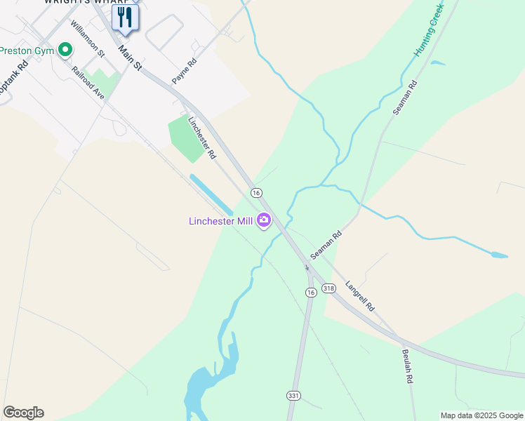 map of restaurants, bars, coffee shops, grocery stores, and more near 3395 Linchester Road in Preston