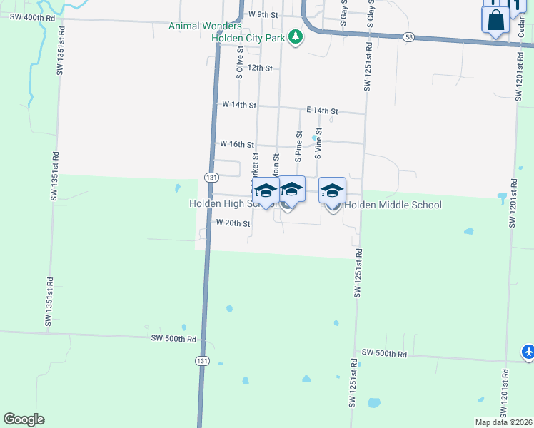 map of restaurants, bars, coffee shops, grocery stores, and more near 1903 South Market Street in Holden