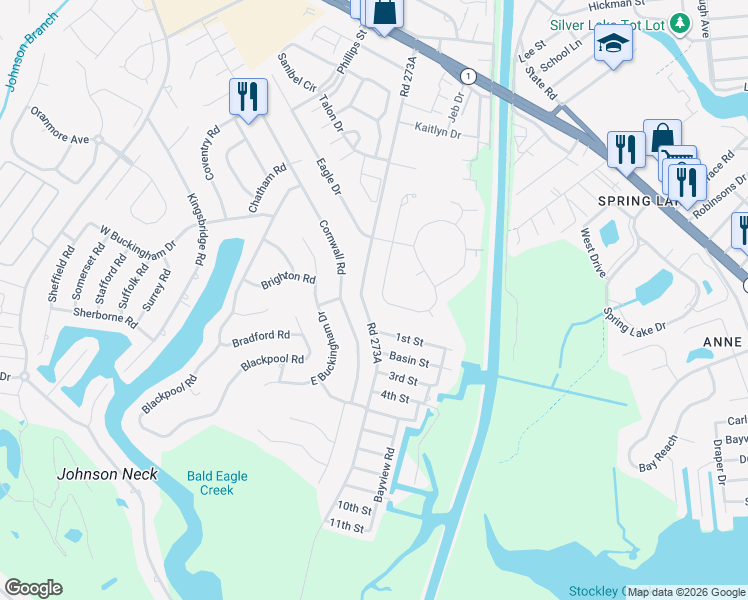 map of restaurants, bars, coffee shops, grocery stores, and more near 37496 Bay Harbor Drive in Rehoboth Beach