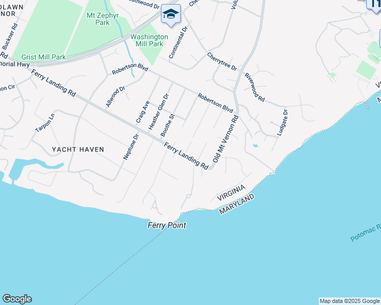 map of restaurants, bars, coffee shops, grocery stores, and more near 4106 Ferry Landing Road in Alexandria