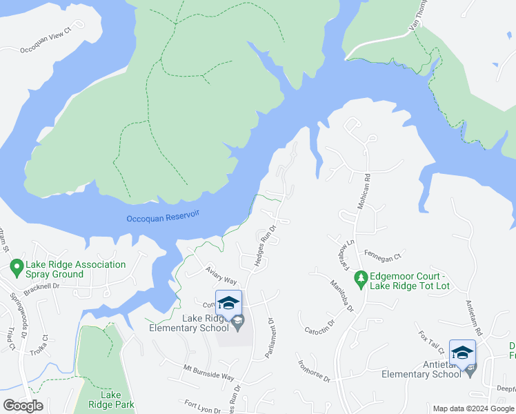 map of restaurants, bars, coffee shops, grocery stores, and more near 3320 Cullers Court in Woodbridge