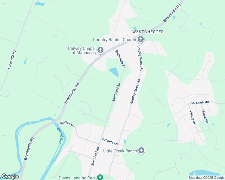 map of restaurants, bars, coffee shops, grocery stores, and more near 11620 Smithfield Road in Manassas
